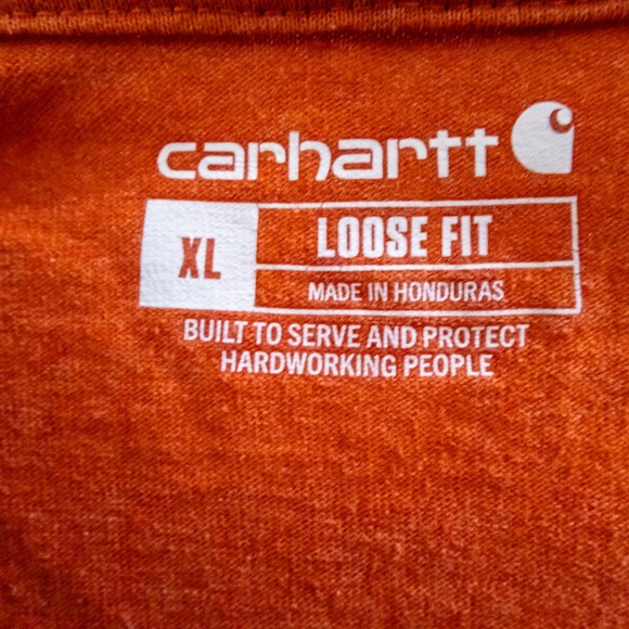 Carhartt Men's Orange Pocket T-Shirt - Picture 3 of 3